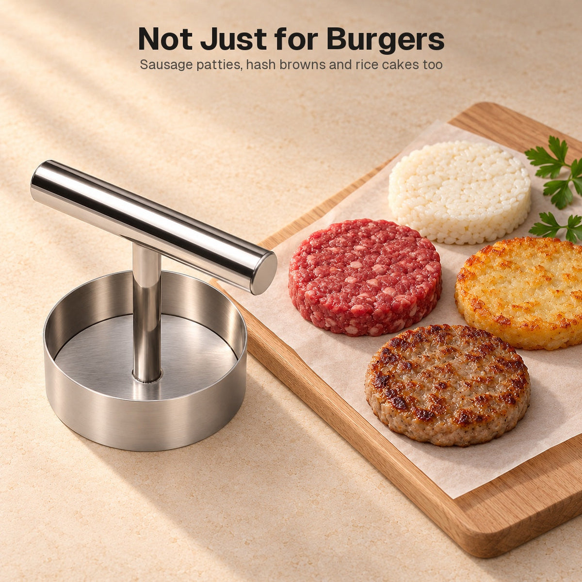 Stainless Steel Burger Patty Press