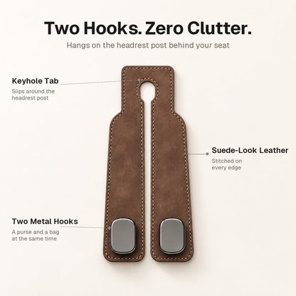 Dual-Hook Car Seat Back Organizer